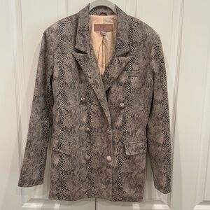 Blank NYC Anniversary Pink Snake Skin Print Blazer